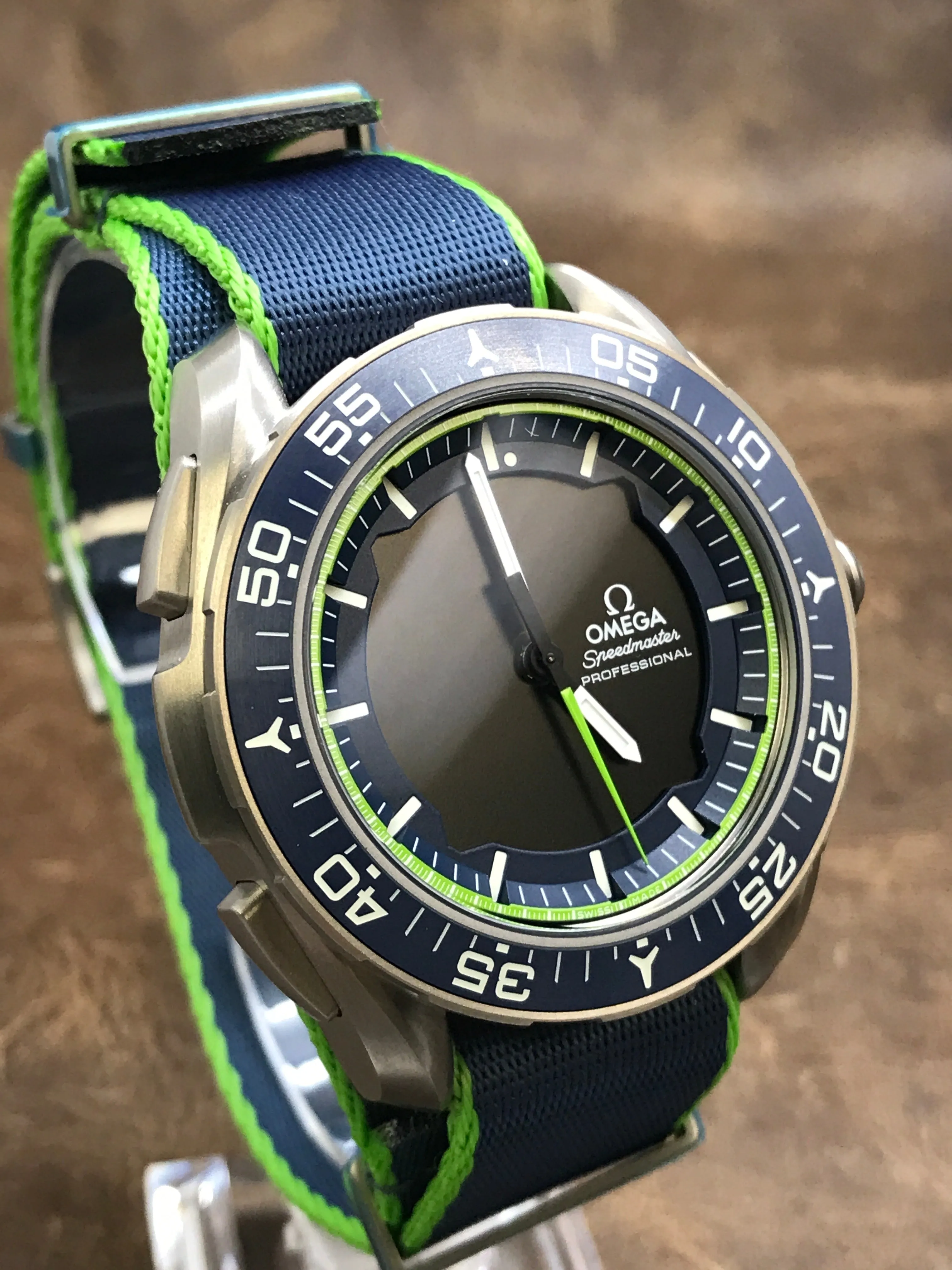 Omega Skywalker X 33 Chronograph 318.92.45.79.03.001 Blue with black digital display Dial Quartz Men's Watch