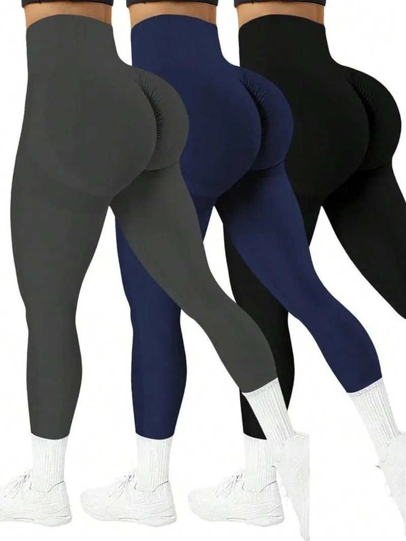 PACK OF 3 HIGH WAIST SPORTS LEGGINGS