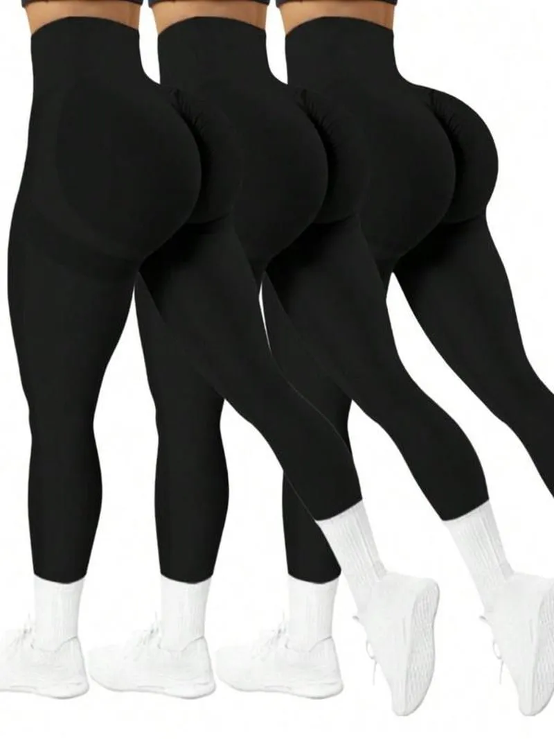 PACK OF 3 HIGH WAIST SPORTS LEGGINGS