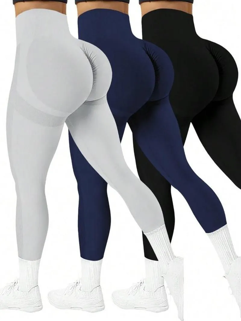 PACK OF 3 HIGH WAIST SPORTS LEGGINGS
