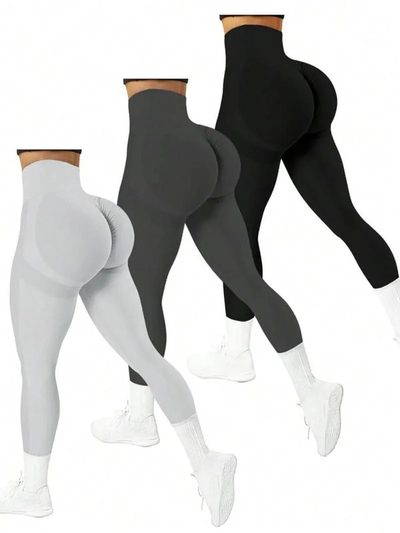 PACK OF 3 HIGH WAIST SPORTS LEGGINGS