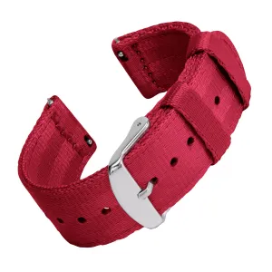 Quick Release Seat Belt Nylon Watch Band - Red