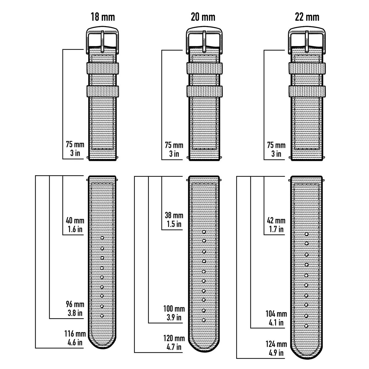 Quick Release Seat Belt Nylon Watch Band - Red