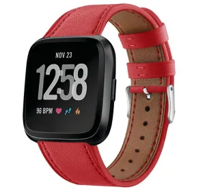 red Leather double color watch wristband fits Fitbit VERSA AZ11166
