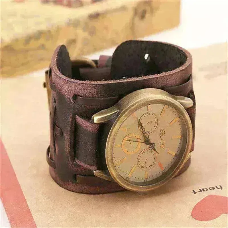 Retro Cowhide Men's Punk Watches