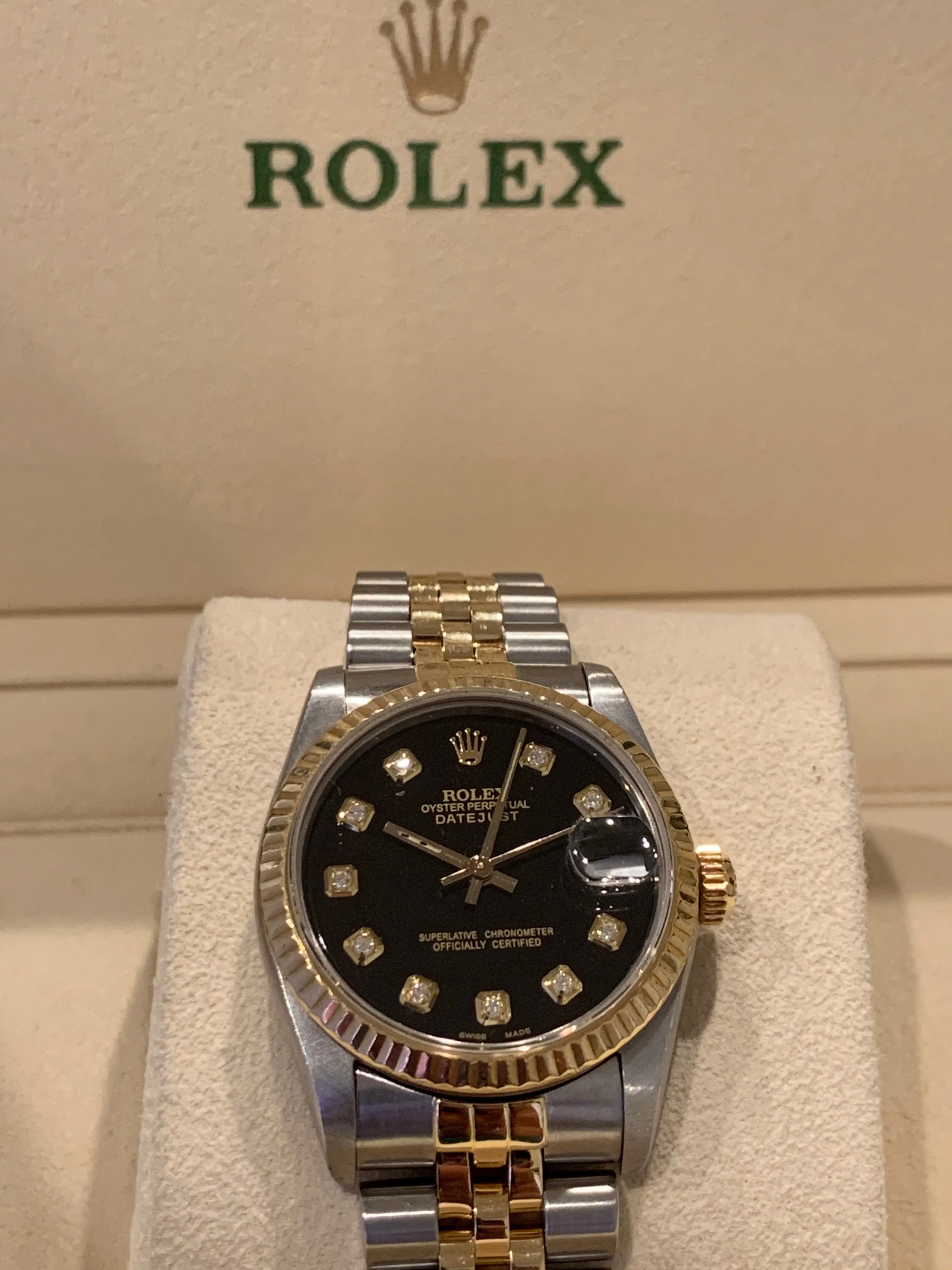 Rolex Datejust Mid size 31mm Black Diamond dial 68273