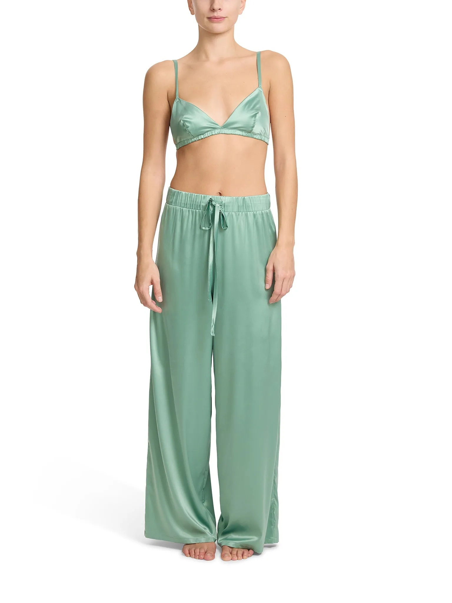 Satin Sleep Pant Green Tea Sale