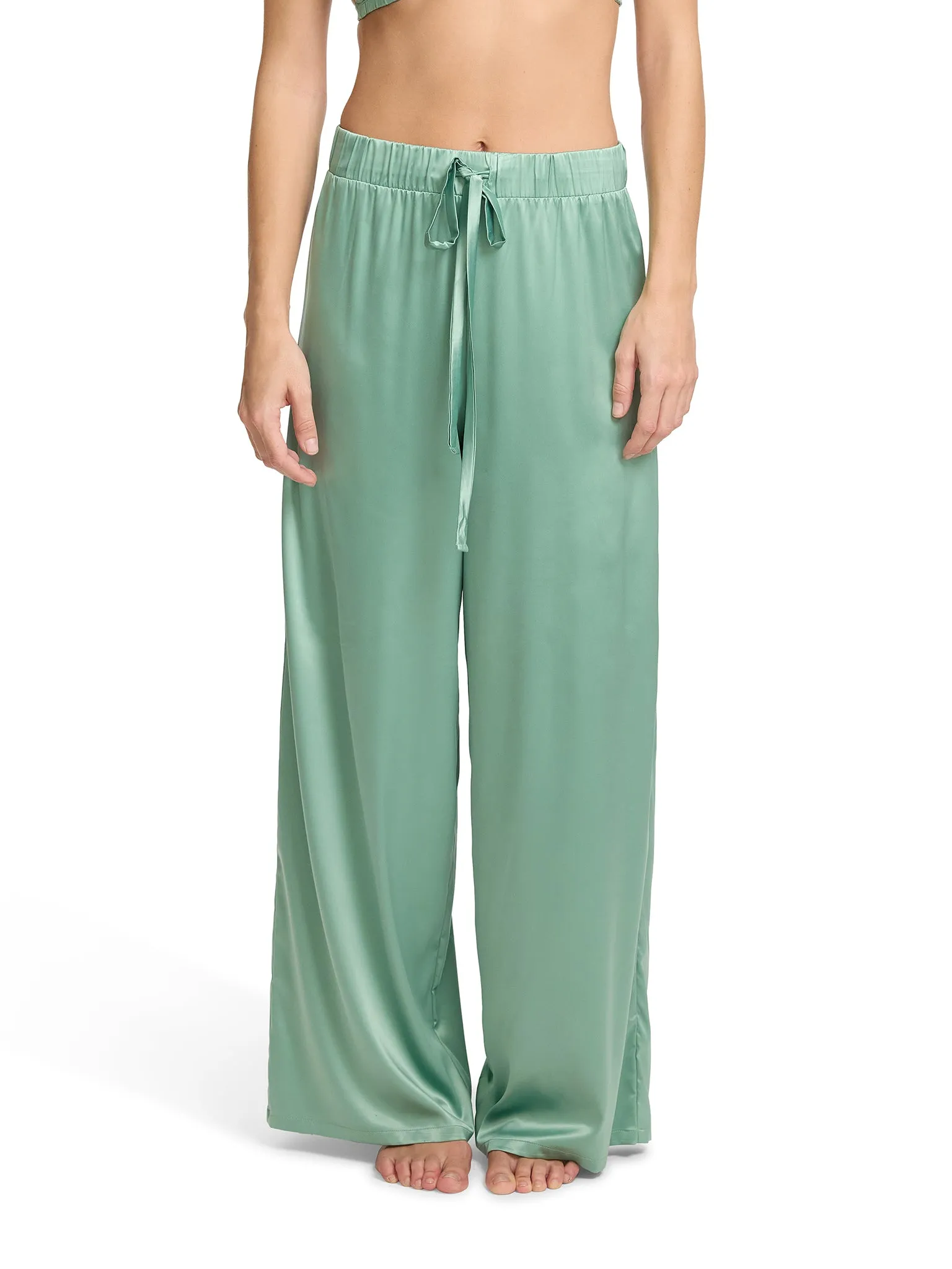 Satin Sleep Pant Green Tea Sale