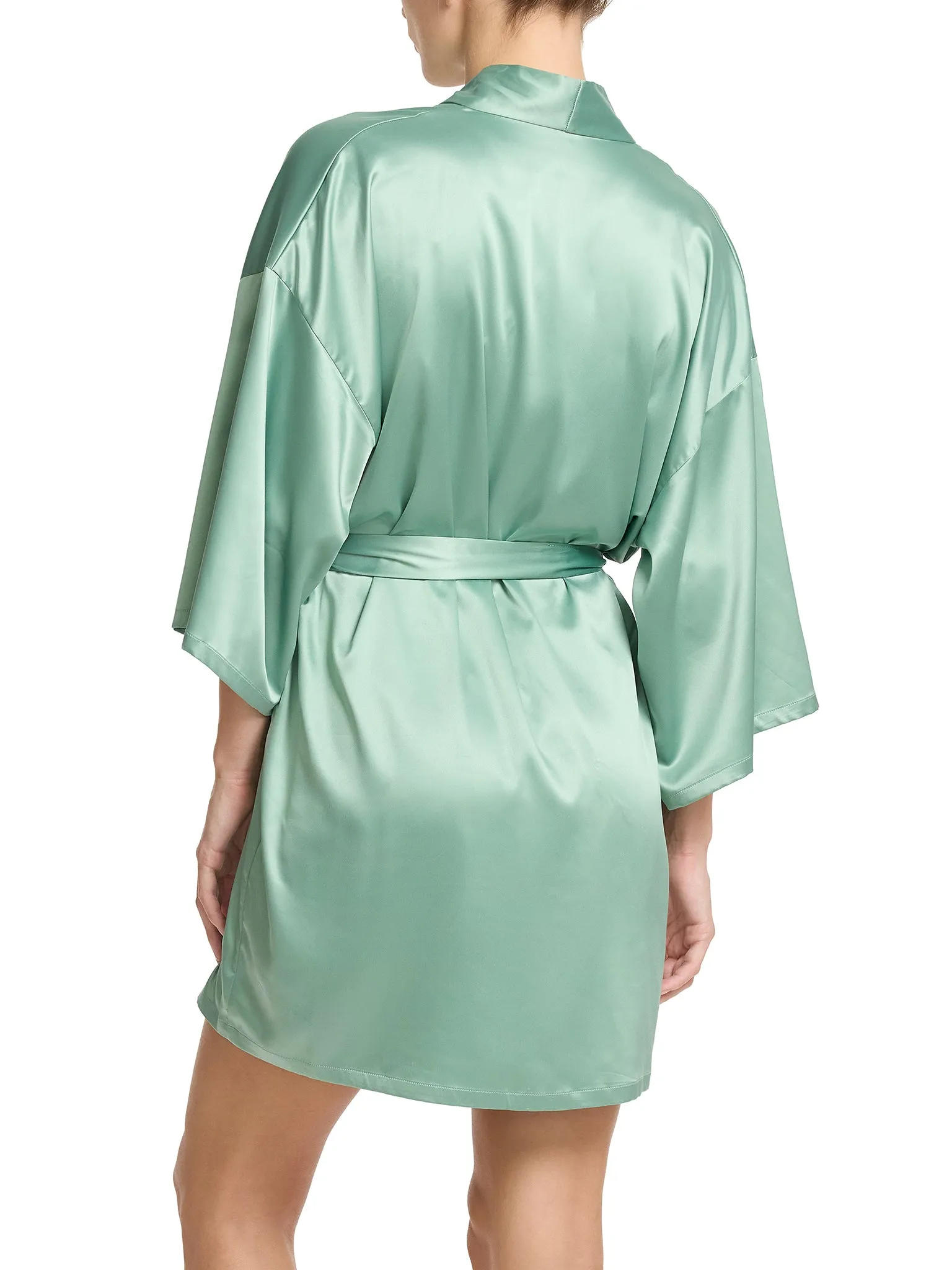 Satin Sleep Robe Green Tea Sale