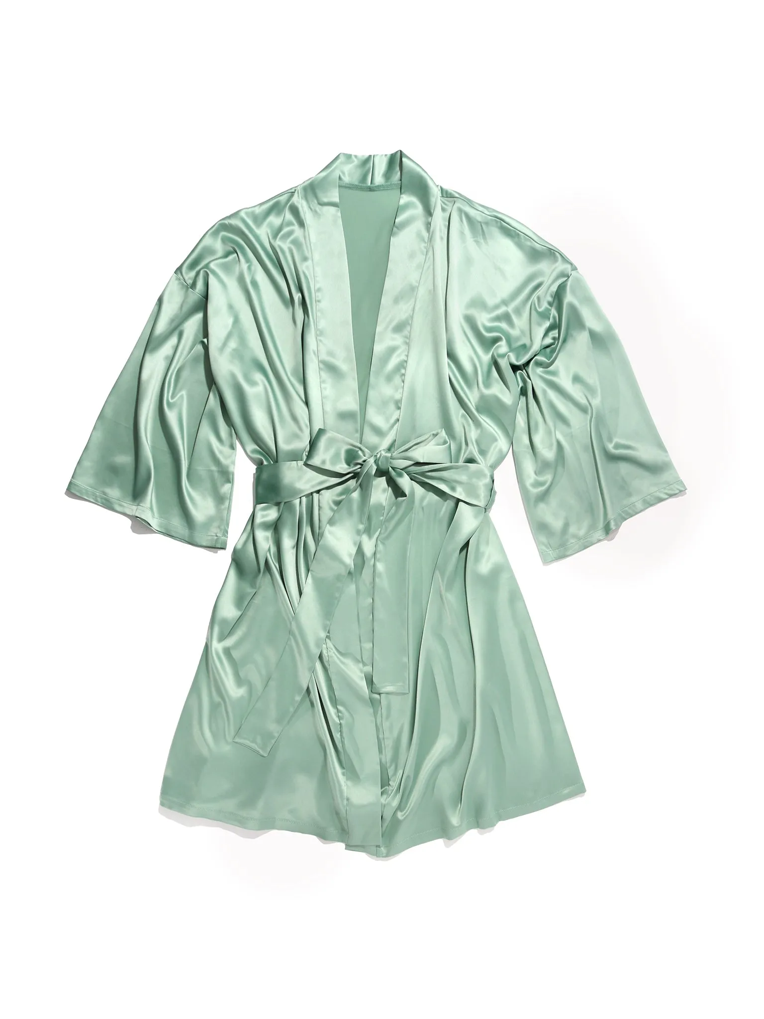 Satin Sleep Robe Green Tea Sale