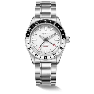 Sea Star GMT Full Lume White Dial Black White Bezel (NO DATE)