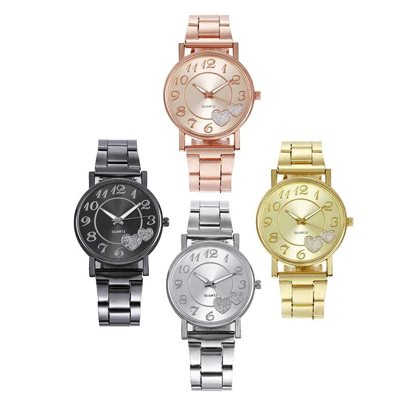 Sidiou Group Wholesale Casual Luxury Crystal Women Black Watch Steel Belt Ladies Rhinestone Quartz Wristwatch Alloy Strap Gift Dress Watches