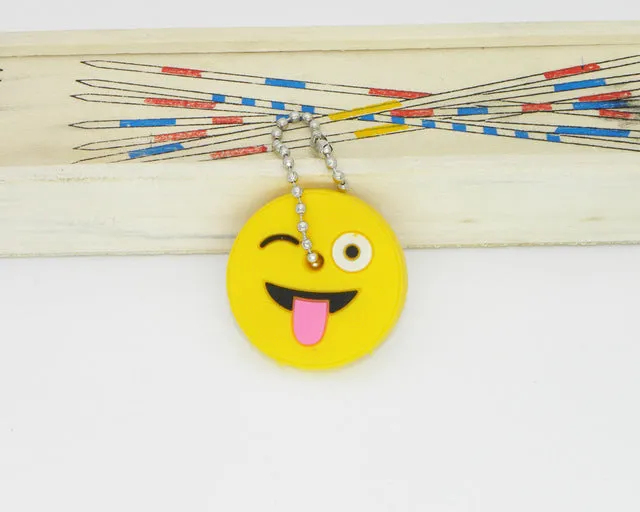 Silicone Amusing Head Yellow Face Stool Emoticons Smile Key Cover Key Cap Keychain Key Chain Key Ring Key Holder Women Bag Charm