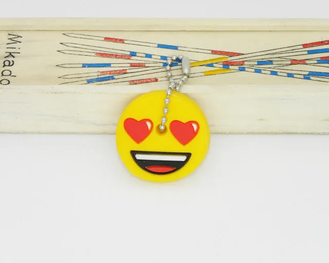 Silicone Amusing Head Yellow Face Stool Emoticons Smile Key Cover Key Cap Keychain Key Chain Key Ring Key Holder Women Bag Charm