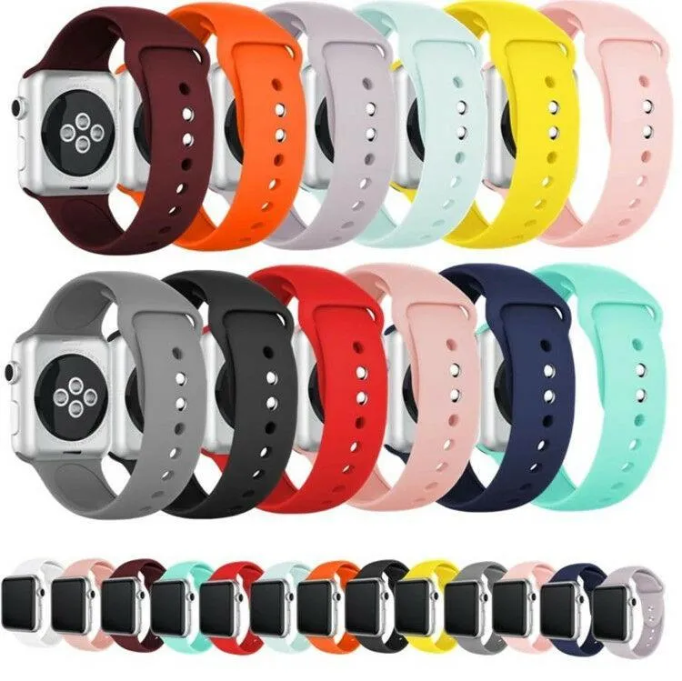 Silicone Strap Band for Apple Watch Sports Series 5/4/3/2/1 38mm 40mm 42mm 44mm