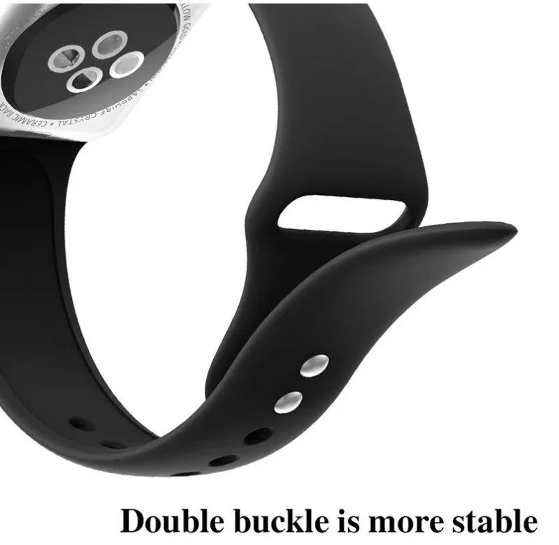 Silicone Strap Band for Apple Watch Sports Series 5/4/3/2/1 38mm 40mm 42mm 44mm