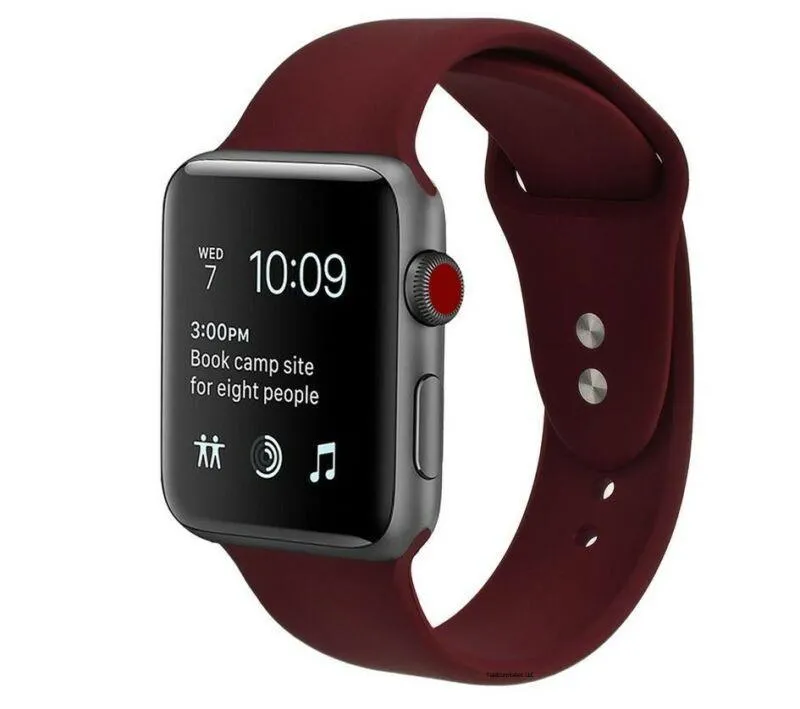 Silicone Strap Band for Apple Watch Sports Series 5/4/3/2/1 38mm 40mm 42mm 44mm