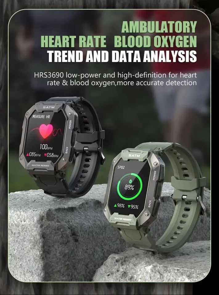Smart Watches Outdoor Tacticals Sport Rugged Smartwatch 1.71 In Outdoor Tacticals Sport Rugged Smartwatch Rugged Outdoor