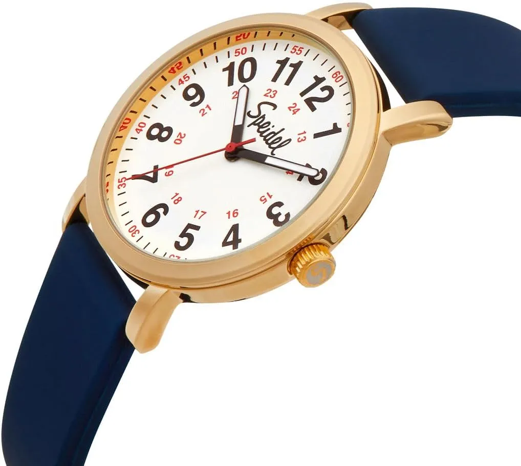 Speidel Original Scrub Watch for Nurse, Medical Professionals and Students  Various Medical Scrub Colors, Easy Read Dial, Military Time with Second Hand, Silicone Band, Water Resistant