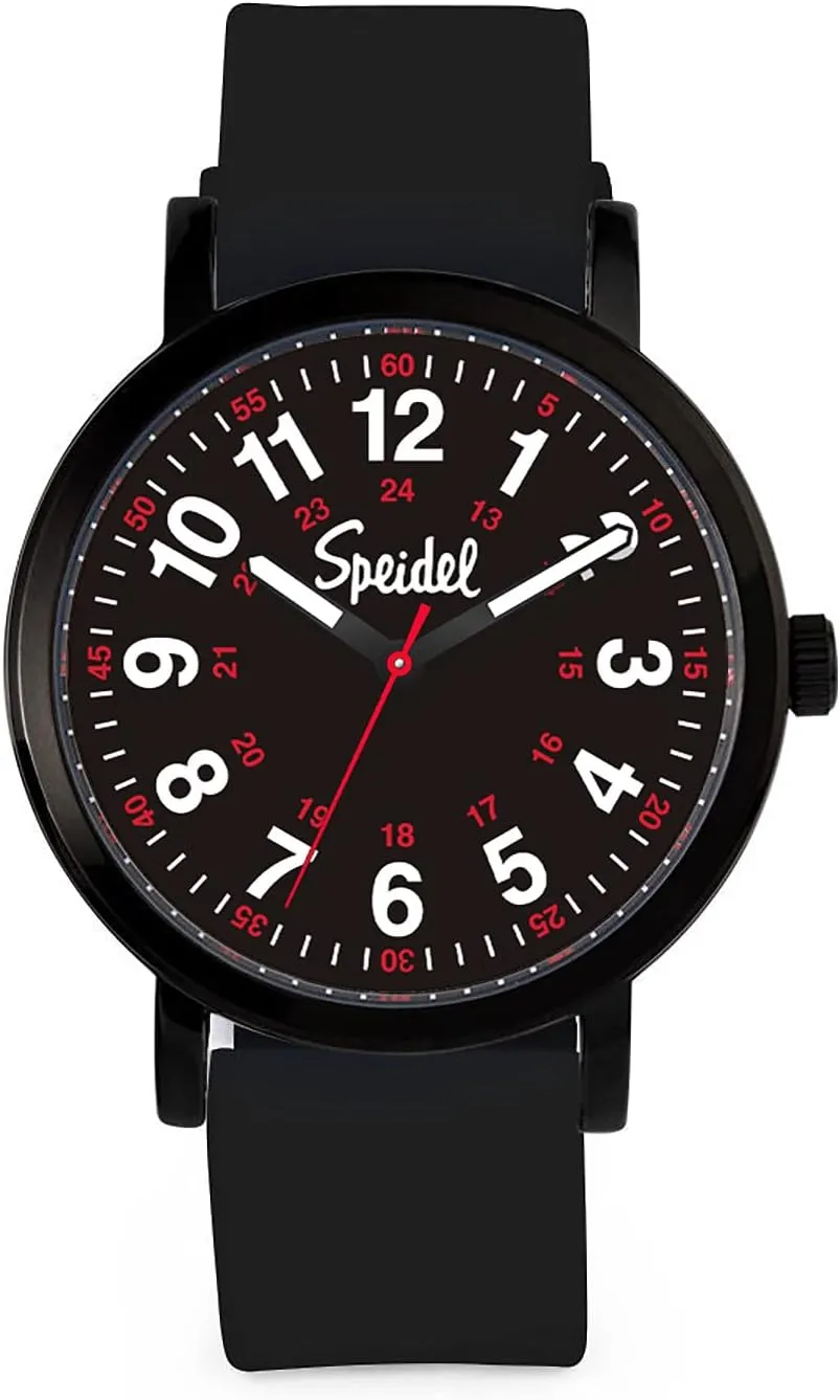 Speidel Original Scrub Watch for Nurse, Medical Professionals and Students  Various Medical Scrub Colors, Easy Read Dial, Military Time with Second Hand, Silicone Band, Water Resistant