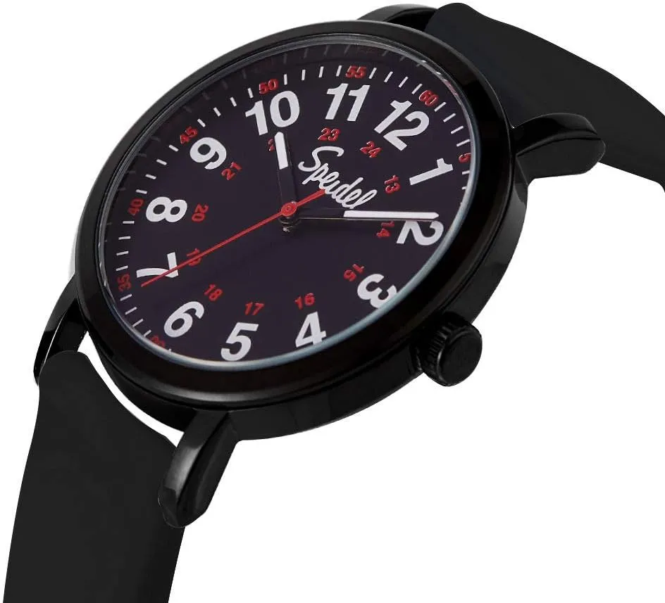 Speidel Original Scrub Watch for Nurse, Medical Professionals and Students  Various Medical Scrub Colors, Easy Read Dial, Military Time with Second Hand, Silicone Band, Water Resistant