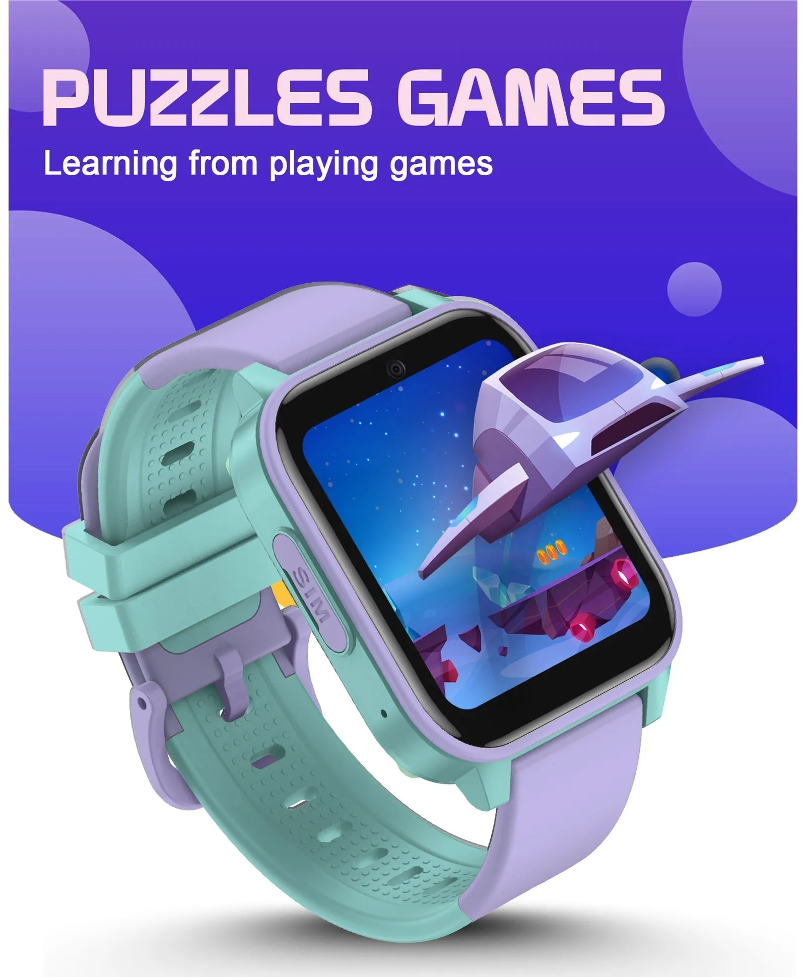 Spiky GNOME 4g Video & Voice Calling Smartwatch with - Pink