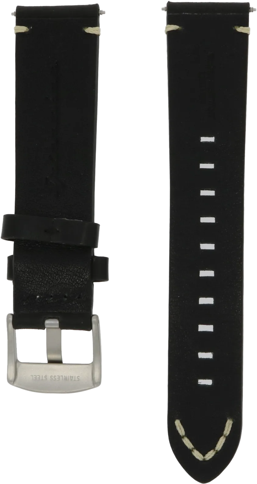 Spinnaker Black Water Resistant Leather Strap 22mm