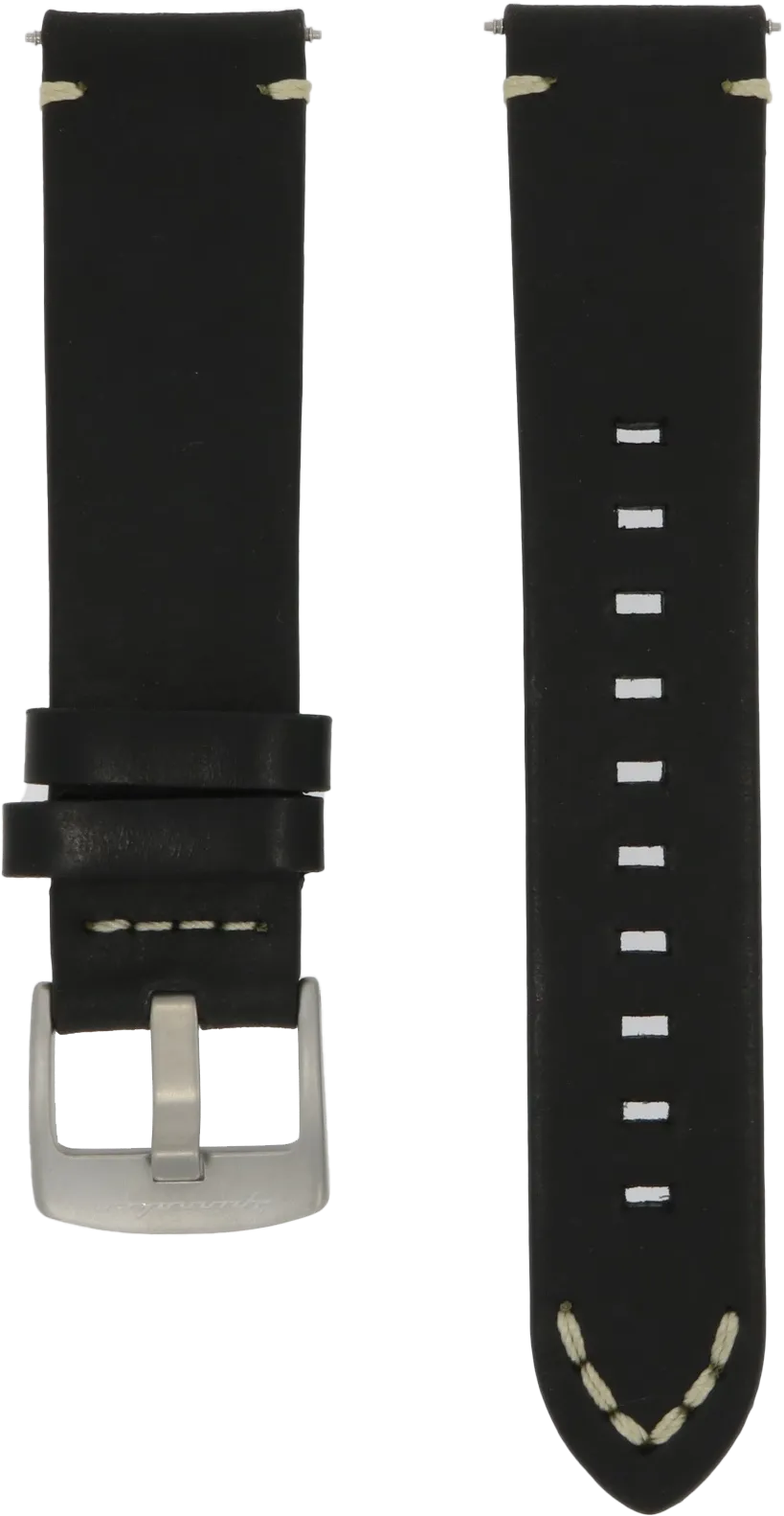 Spinnaker Black Water Resistant Leather Strap 22mm
