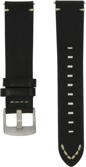 Spinnaker Black Water Resistant Leather Strap 22mm