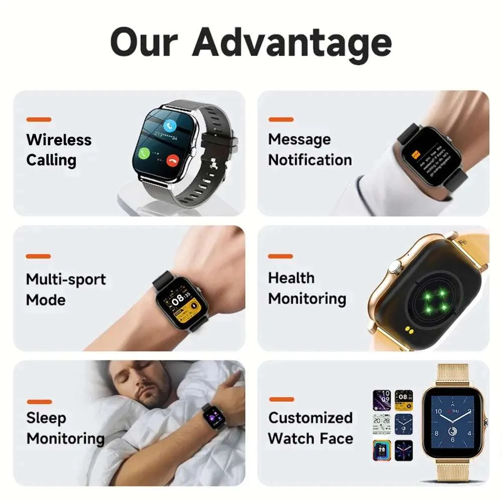 Sport Smart Watch For Men Women  Touch Screen Fitness Watches Bluetooth Calls Digital Smartwatch Wristwatch NEW