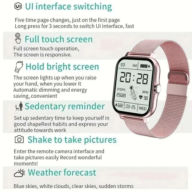 Sport Smart Watch For Men Women  Touch Screen Fitness Watches Bluetooth Calls Digital Smartwatch Wristwatch NEW