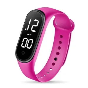 Sports watch - Led touch Display - Silicone Strap - Rose Pink