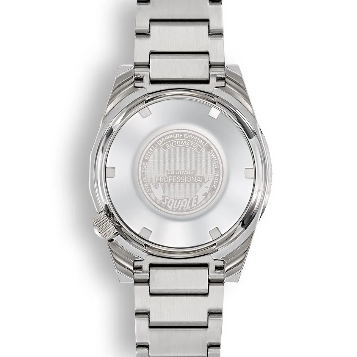 Squale 1521 Polished Steel Case - Black Dial on Bracelet