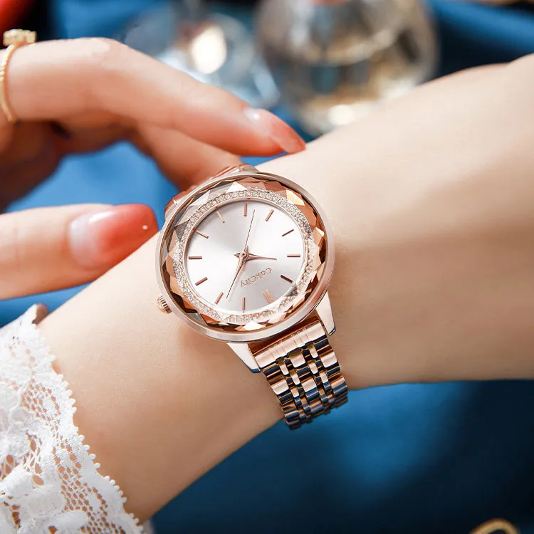 Stainless Steel Women Fashion Elegant Diamond Watches