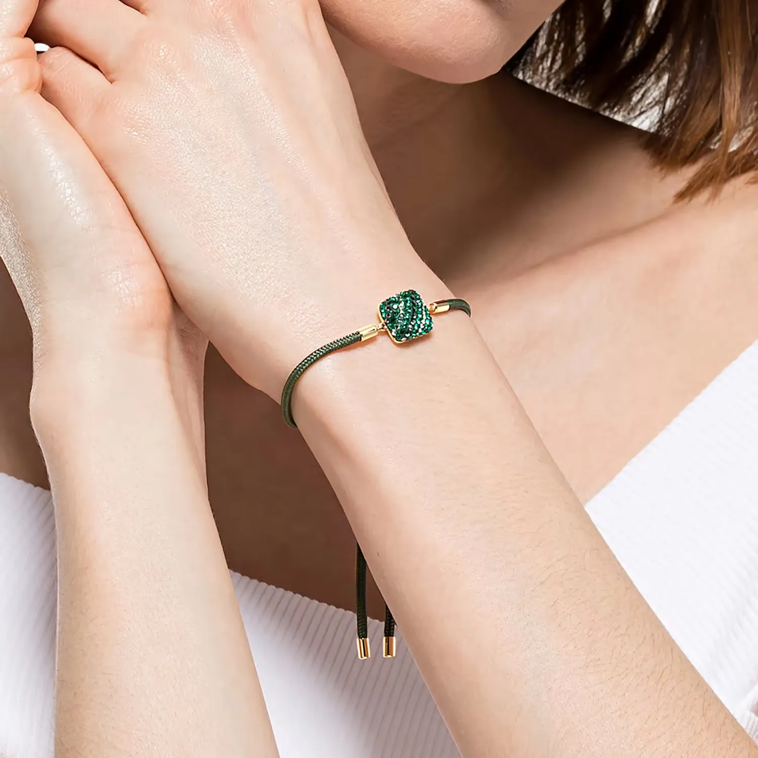 Swarovski Power Collection Bracelet EARTH ELEMENT, Green, Gold-tone plated -5558350
