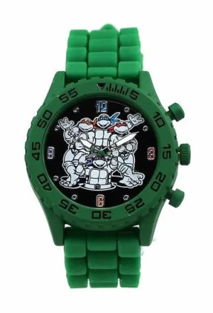 Teenage Mutant Ninja Turtles TMNT Group Shot Green Rubber Strap Watch (TMN9046)