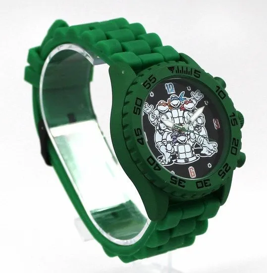 Teenage Mutant Ninja Turtles TMNT Group Shot Green Rubber Strap Watch (TMN9046)