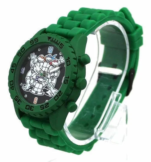 Teenage Mutant Ninja Turtles TMNT Group Shot Green Rubber Strap Watch (TMN9046)