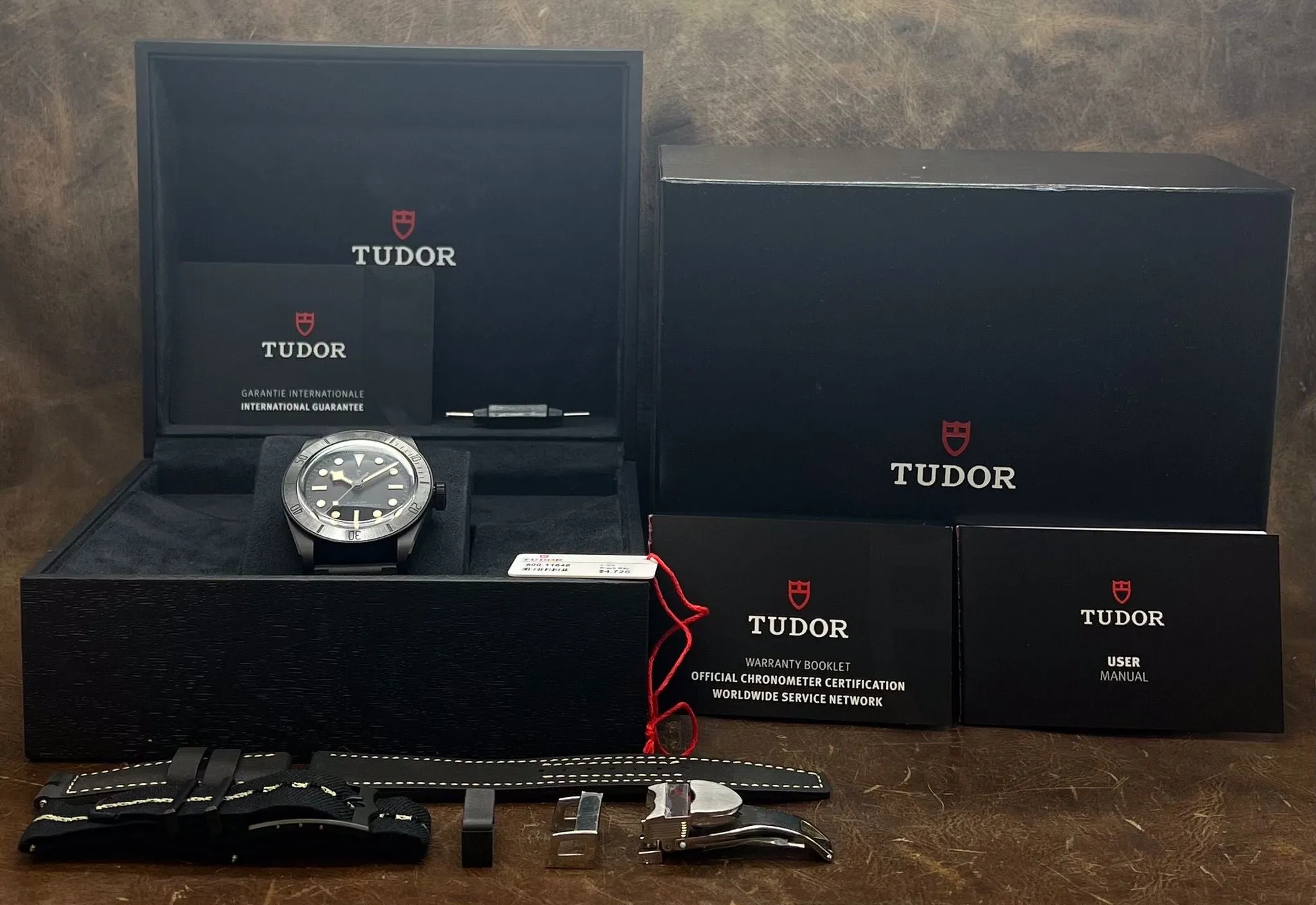 Tudor Black Bay Ceramic Full B&P 3 straps 79210CNU Black Dial Automatic Men's Watch