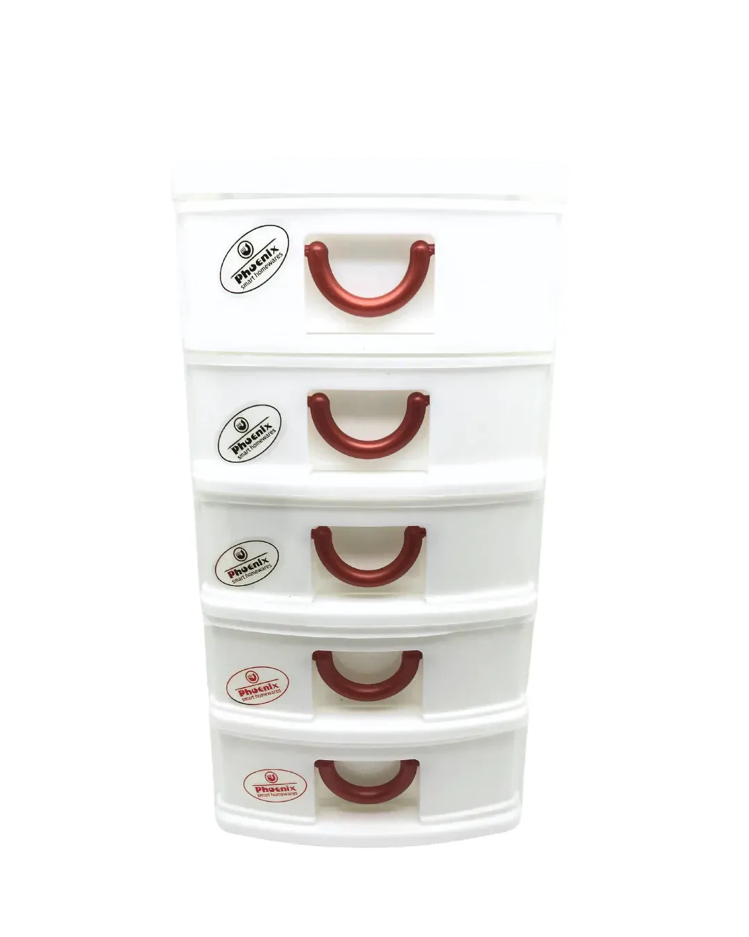 White Phoenix Portable Five Layers Drawers Storage Unit