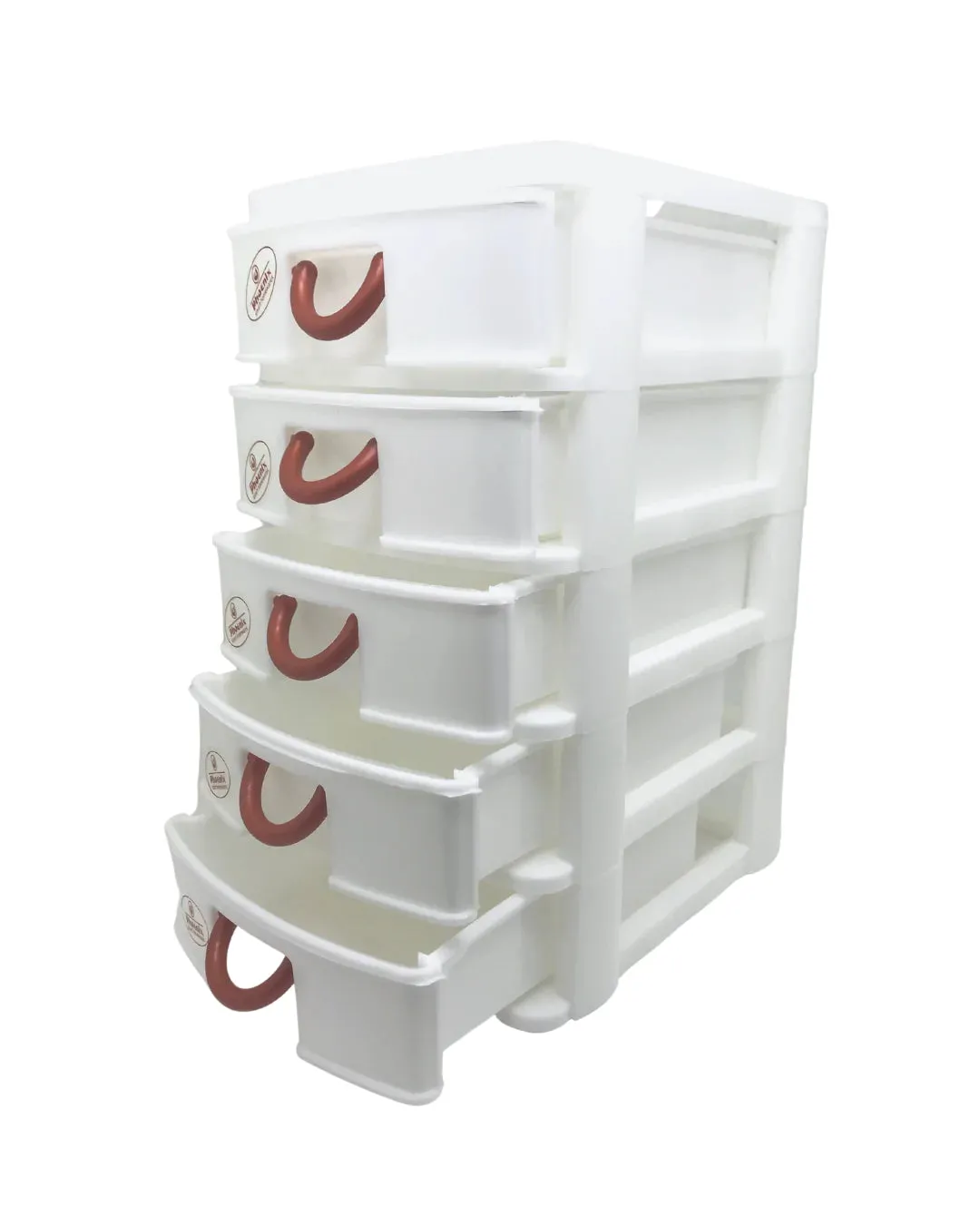 White Phoenix Portable Five Layers Drawers Storage Unit