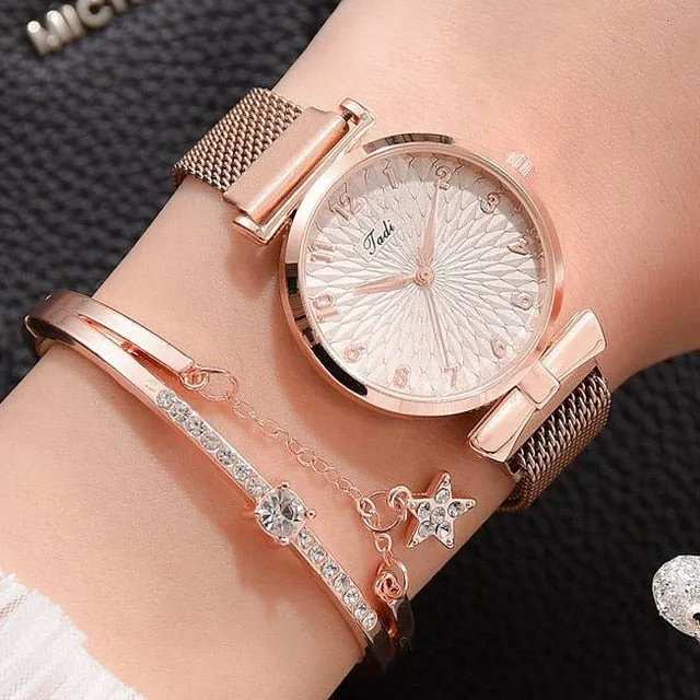 Women Bracelet Quartz Watches For Women Magnetic Watch Ladies Sports