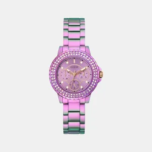 Women Purple Stainless Steel Chronograph Watch GW0410L4