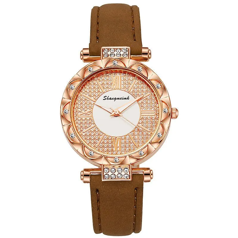 Women's Diamond-Encrusted Quartz Watch