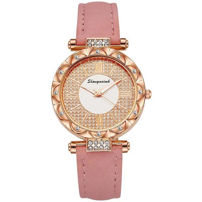 Women's Diamond-Encrusted Quartz Watch