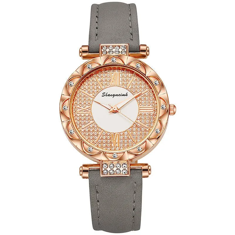Women's Diamond-Encrusted Quartz Watch
