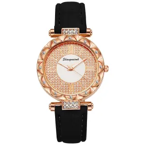 Women's Diamond-Encrusted Quartz Watch